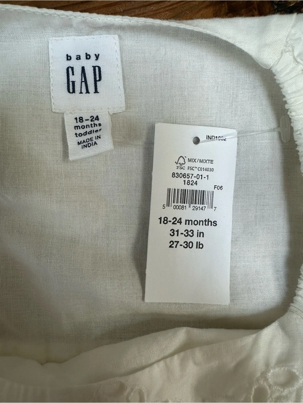 Baby Gap White Eyelet Girls' Dress